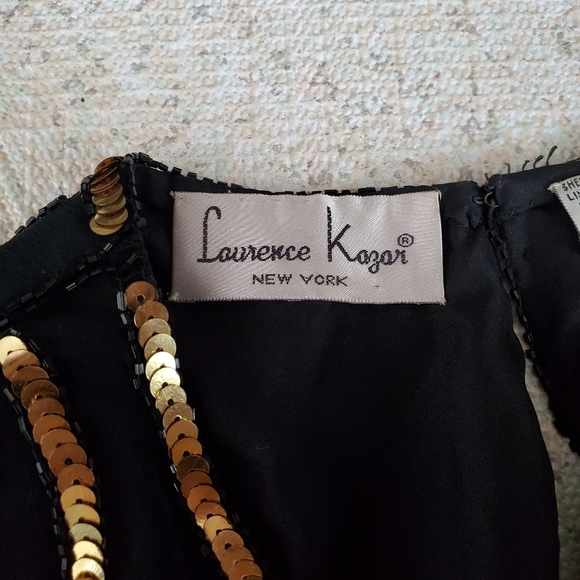 LAST CHANCE Vtg Laurence Kazar sequin beaded 100% silk top Small - Picture 11 of 13